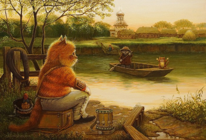 Приключение кота Кузьмы в сказочных работах Александра Маскаева