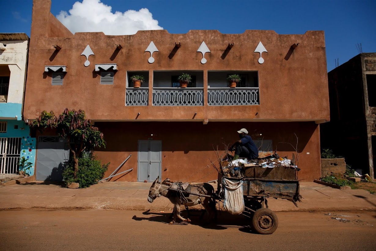 Как ослики помогают бороться с мусором в Мали
