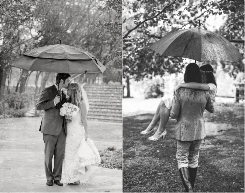 Молодожены, которые не испугались дождя в день своей свадьбы