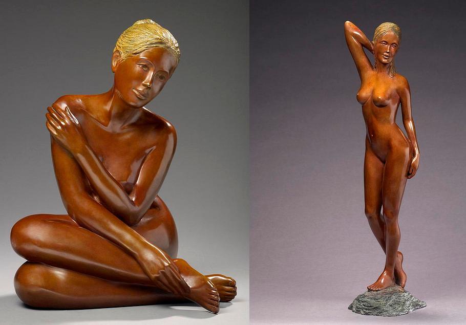 Фигуры обнаженных женщин скульптора Бриджит Темен