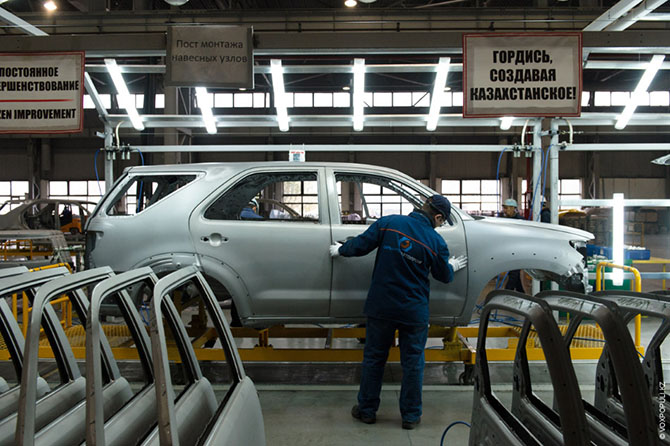 На заводе Toyota в Казахстане
