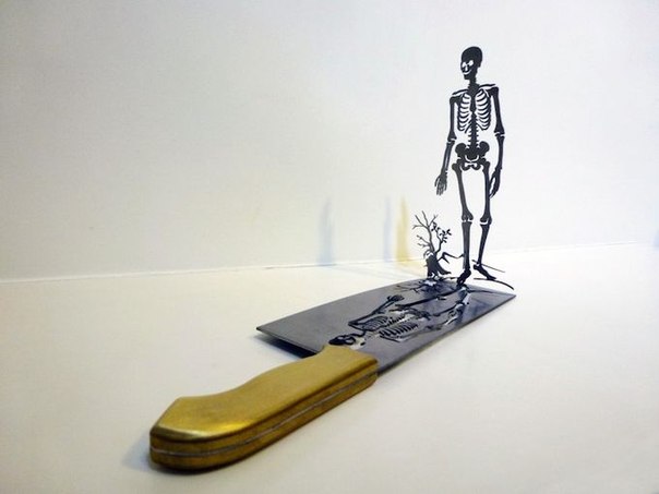 Художественная резьба по ножам от Ли Хунбо