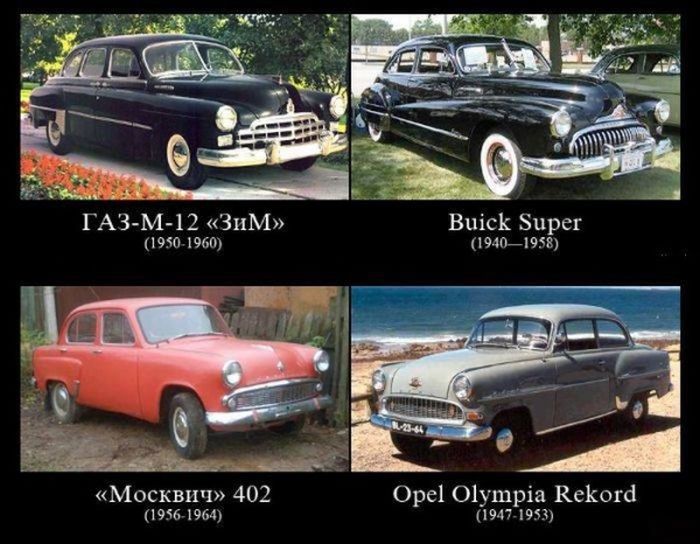 Советские автомобили и их зарубежные прототипы