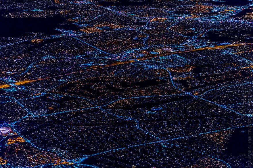 Ночные фото Лас-Вегаса с высоты от Венсана Лафоре