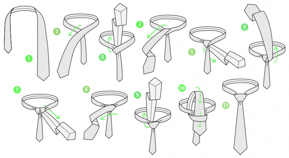 Способы как завязать галстук пошагово