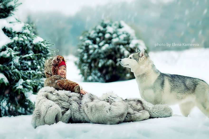 Дети и животные на фотографиях Елены Карнеевой