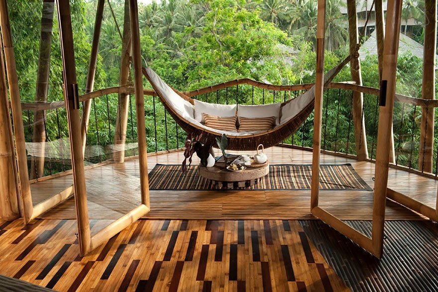 Креативные бамбуковые дома на Бали