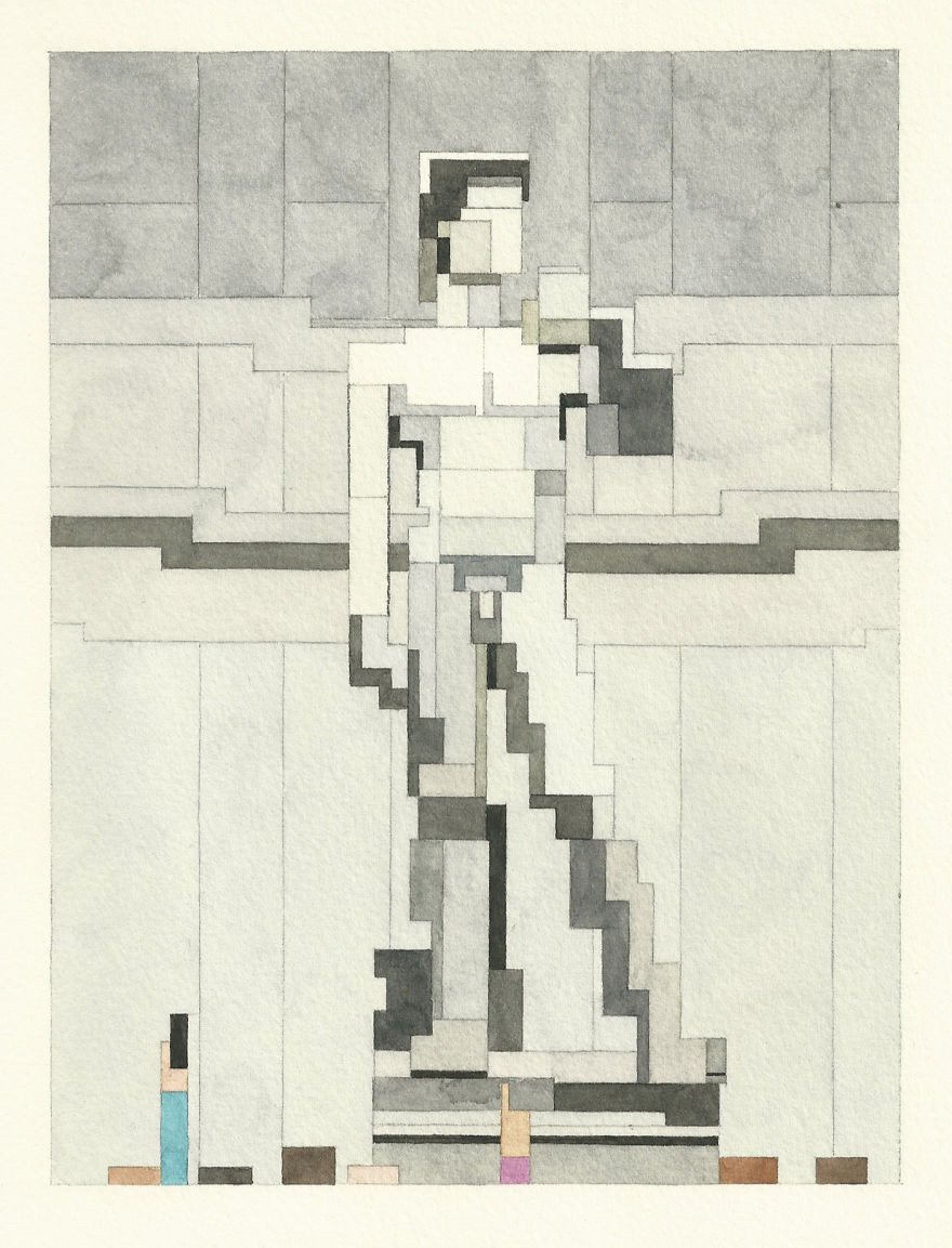 Знаменитые полотна на 8-битных картинах Адама Листера