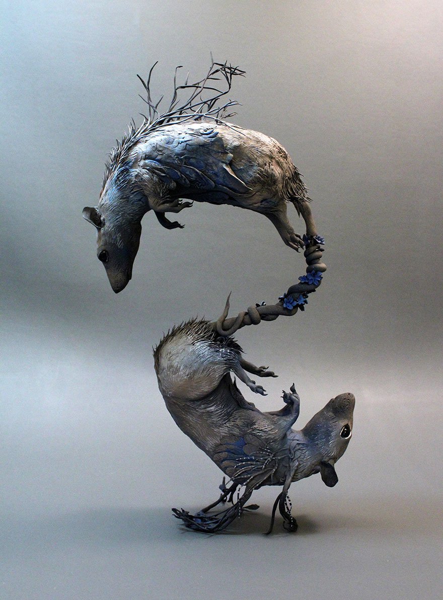 Скульптуры необычных существ из глины от Эллен Джеветт