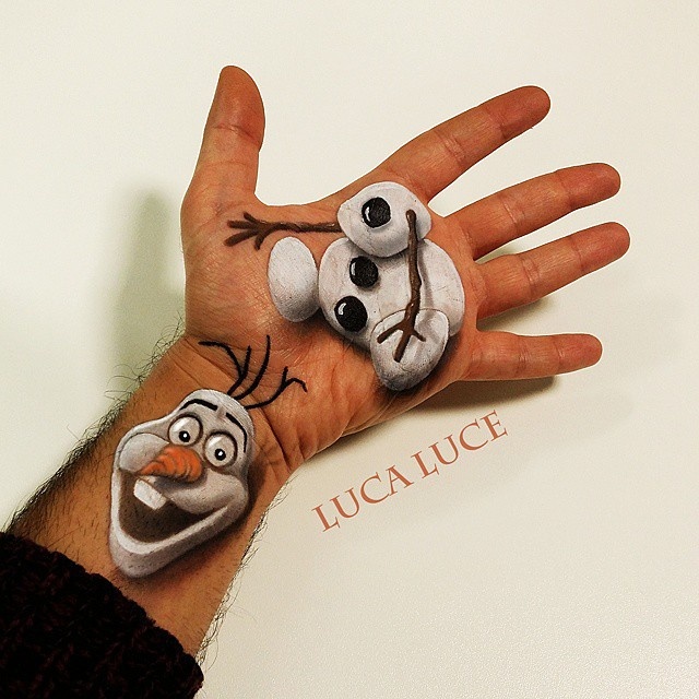 3D рисунки на ладонях от Luca Luce