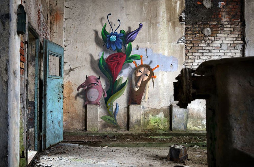 Красочные монстры в заброшенных зданиях Берлина