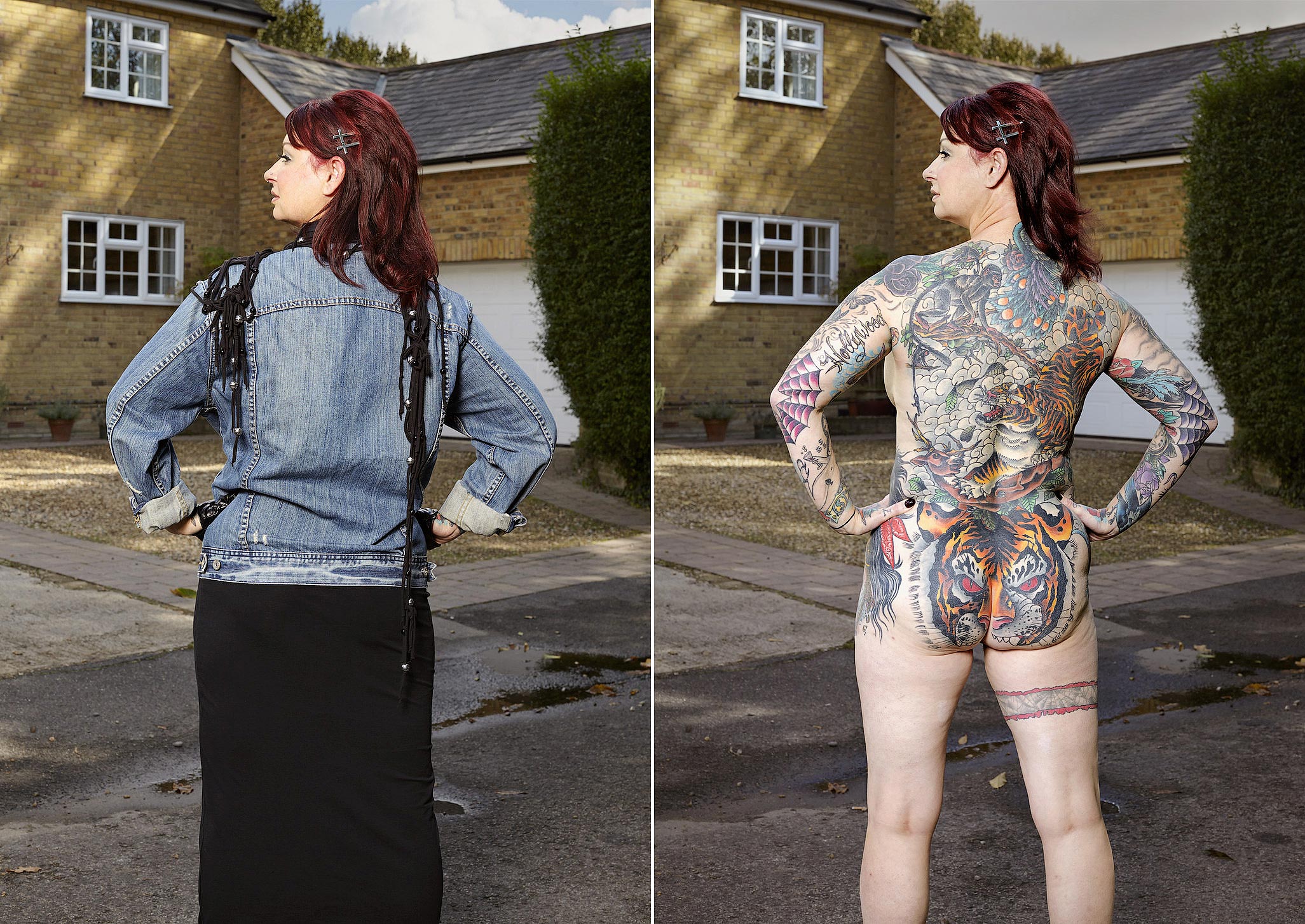 Любители татуировок из Англии в одежде и без