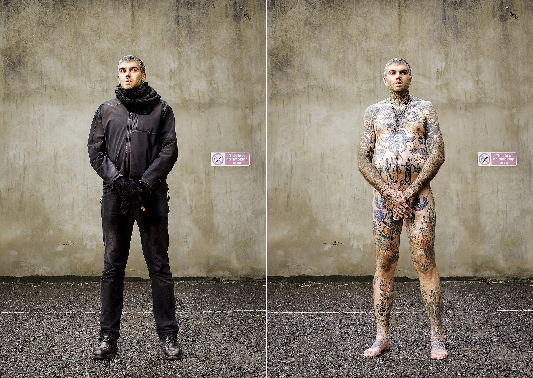 Любители татуировок из Англии в одежде и без