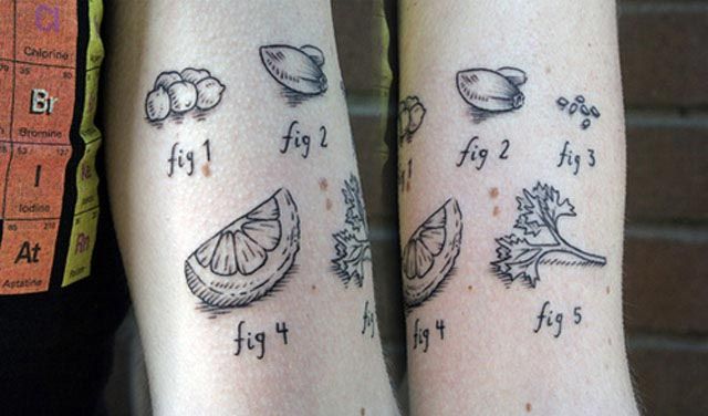 Необычные татуировки с любимой едой