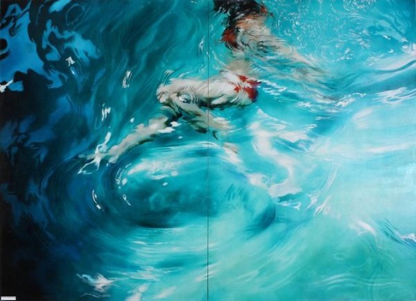 Реалистичные картины людей под водой от Сары Харви