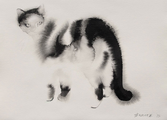 Акварельные коты от сербского художника Эндре Пеновак
