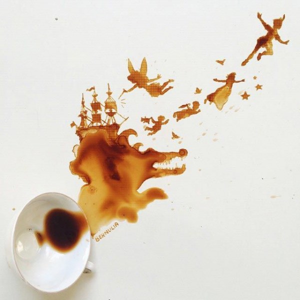 Картины из пролитого кофе