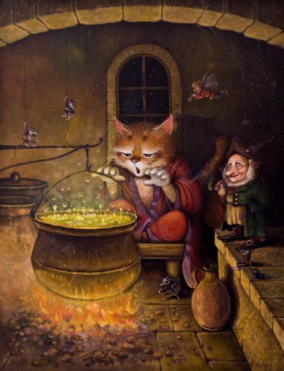 Сказочный мир добрых котов от Александра Маскаева