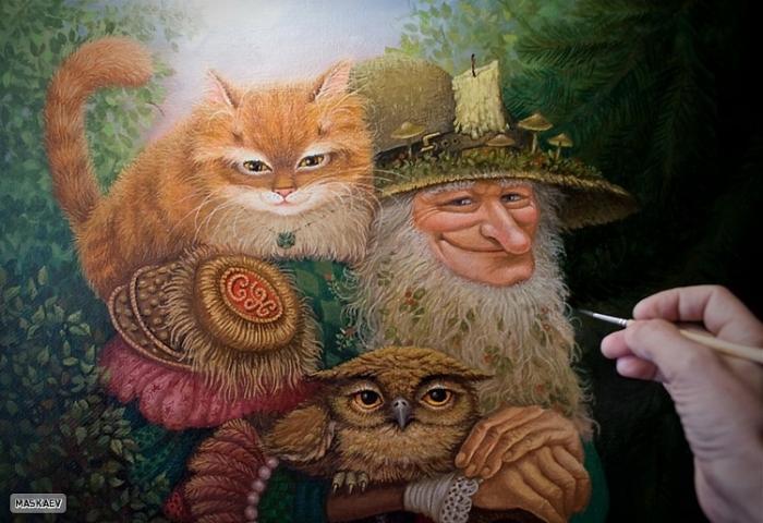 Сказочный мир добрых котов от Александра Маскаева
