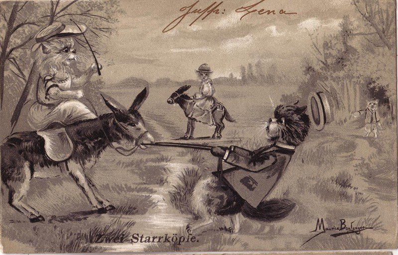 Необычные сюжеты на старых открытках