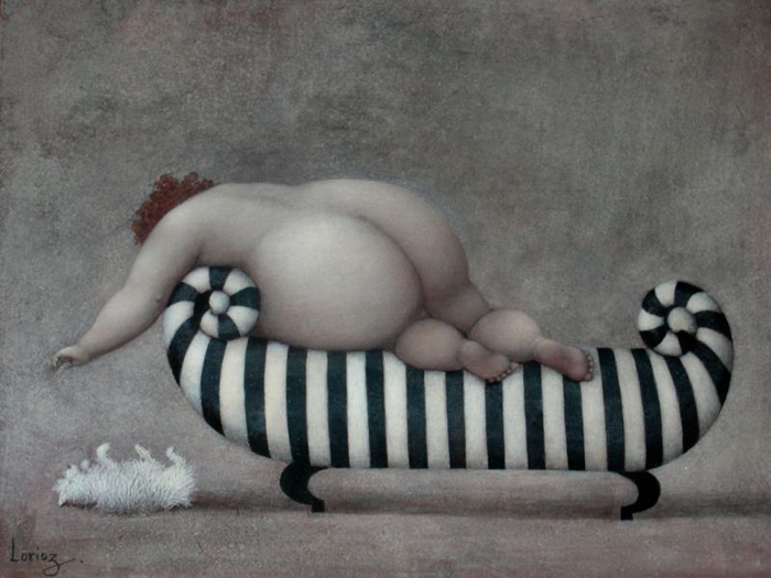 Мир очаровательных толстушек на картинах Жанне Лориоз