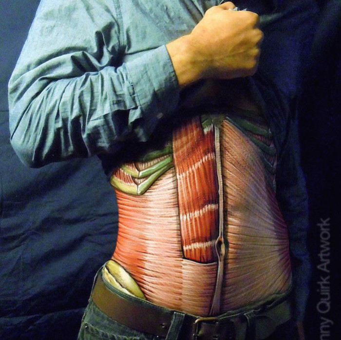 Анатомические иллюстрации на телах от Дэнни Квирка