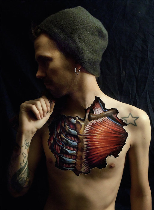 Анатомические иллюстрации на телах от Дэнни Квирка