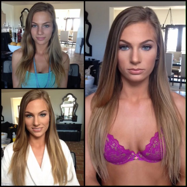 Модели журнала Playboy и другие девушки до и после макияжа