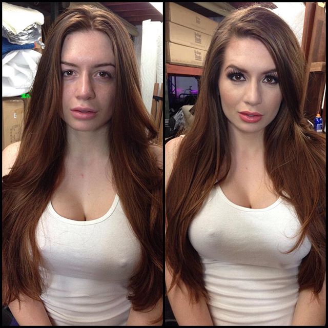 Модели журнала Playboy и другие девушки до и после макияжа