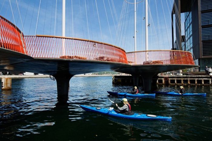 Необычный мост Cirkelbroen в Копенгагене