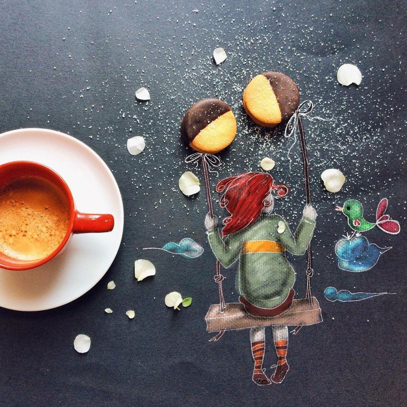Утренние кофейные иллюстрации от Cinzia Bolognesi