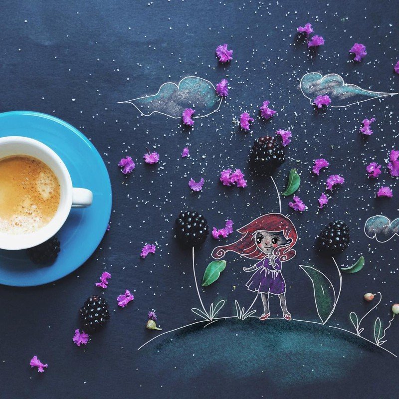 Утренние кофейные иллюстрации от Cinzia Bolognesi