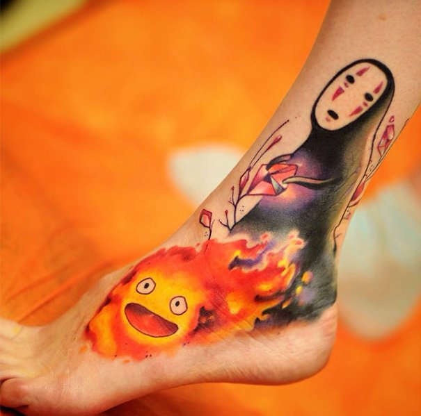 Татуировки, вдохновлённые творчеством Хаяо Миядзаки