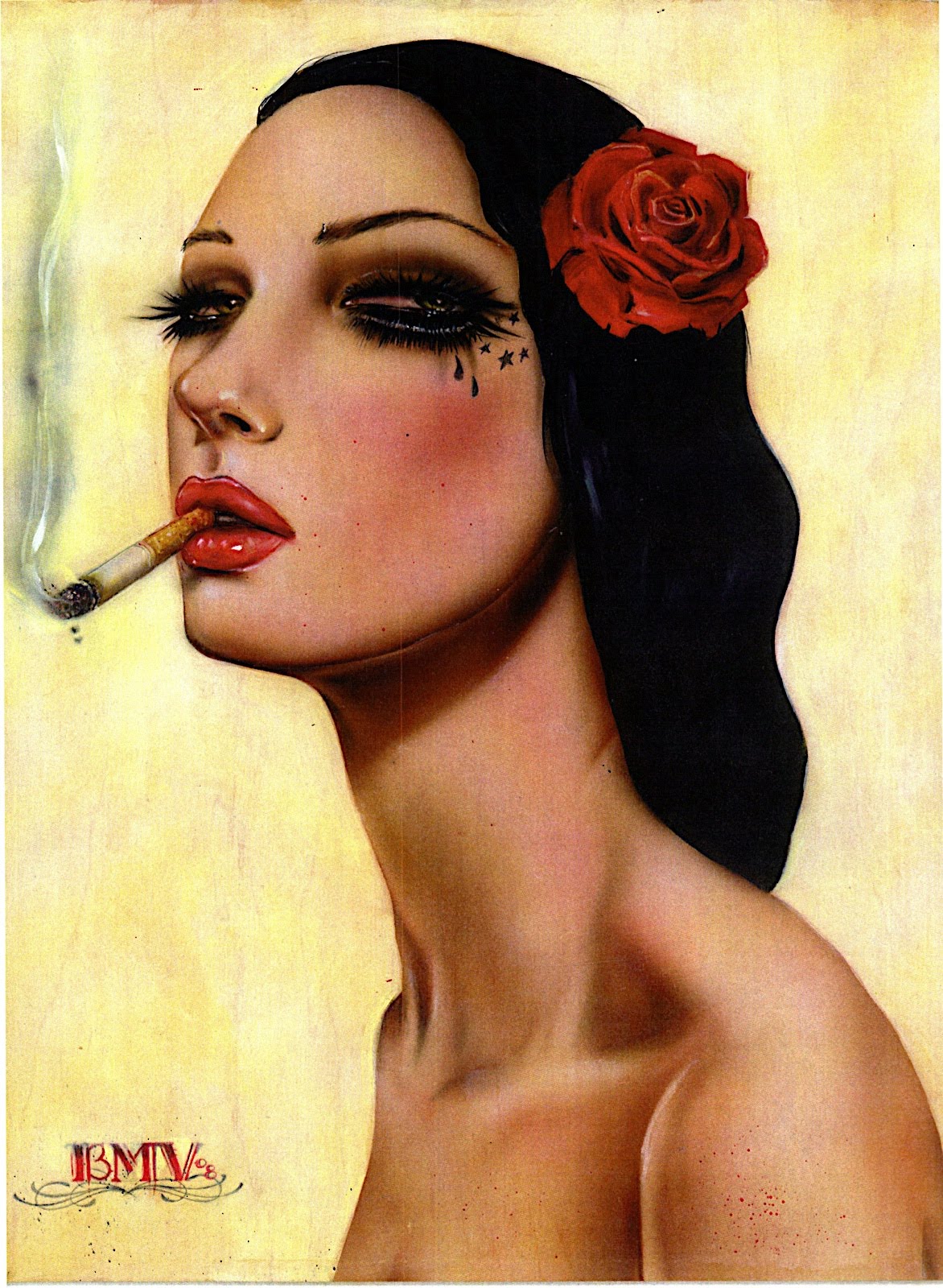 Курящие девушки на картинах Брайна Вивероса