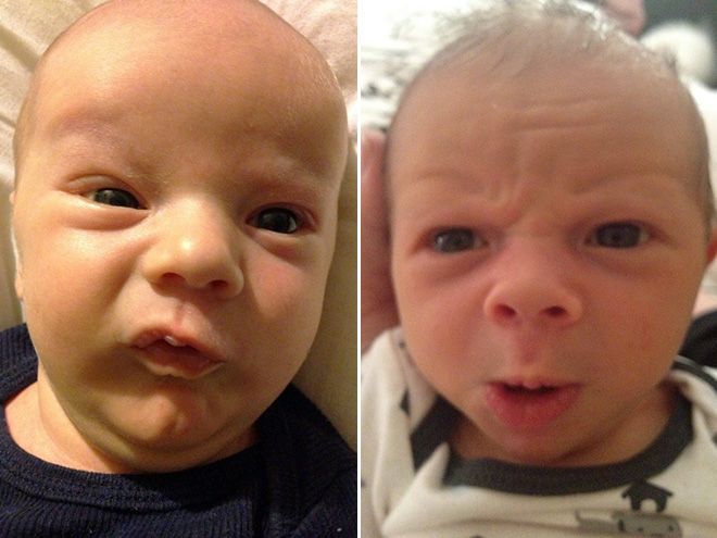 Выражения лиц у младенцев в процессе