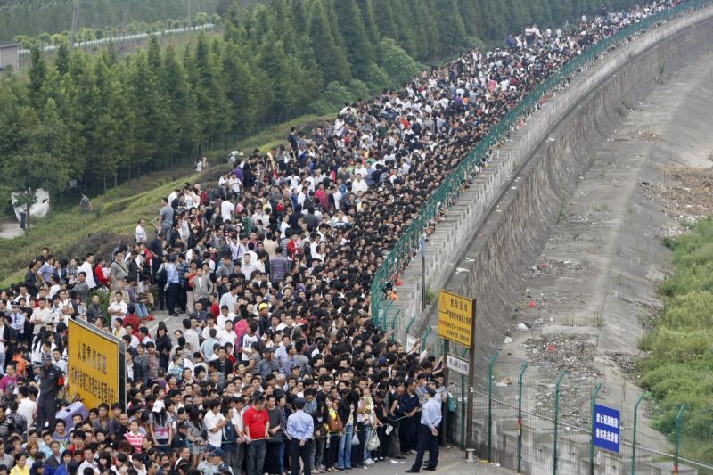 Фотографии, показывающие как много людей живет в Китае