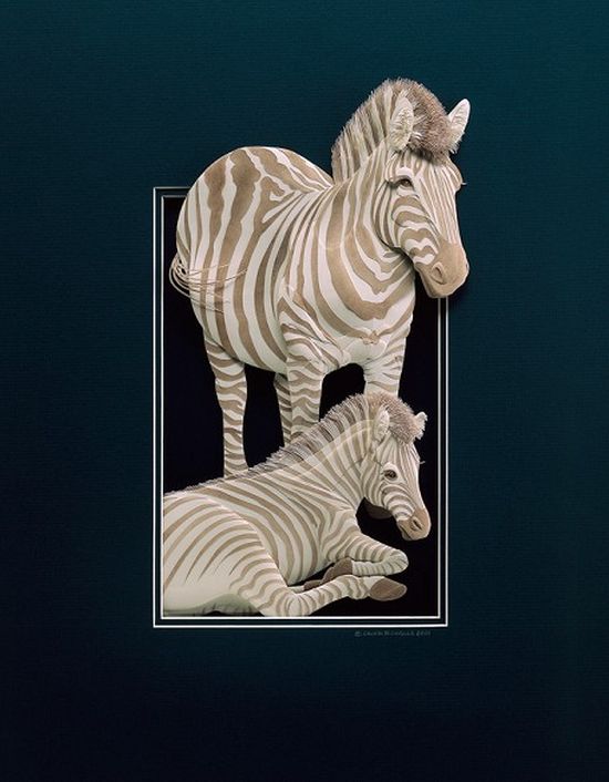 Великолепные скульптуры животных из бумаги от Кэлвина Николлса
