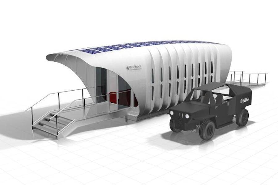Дом и автомобиль, напечатанные на 3D-принтере