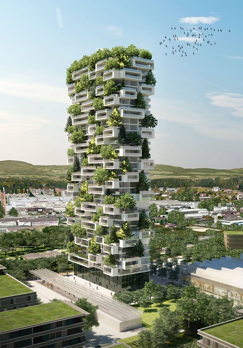 La Tour des Cedres – концепт жилой башни с зелеными насаждениями
