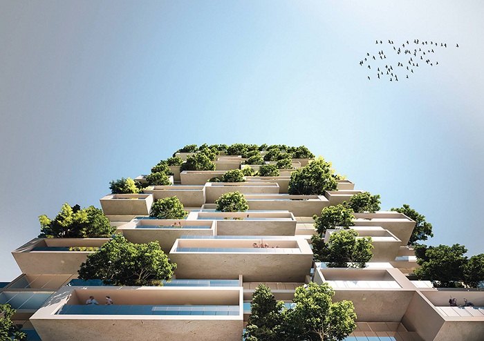 La Tour des Cedres – концепт жилой башни с зелеными насаждениями