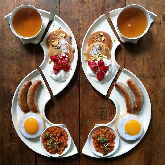 Симметричные завтраки Майкла Зи из Instagram