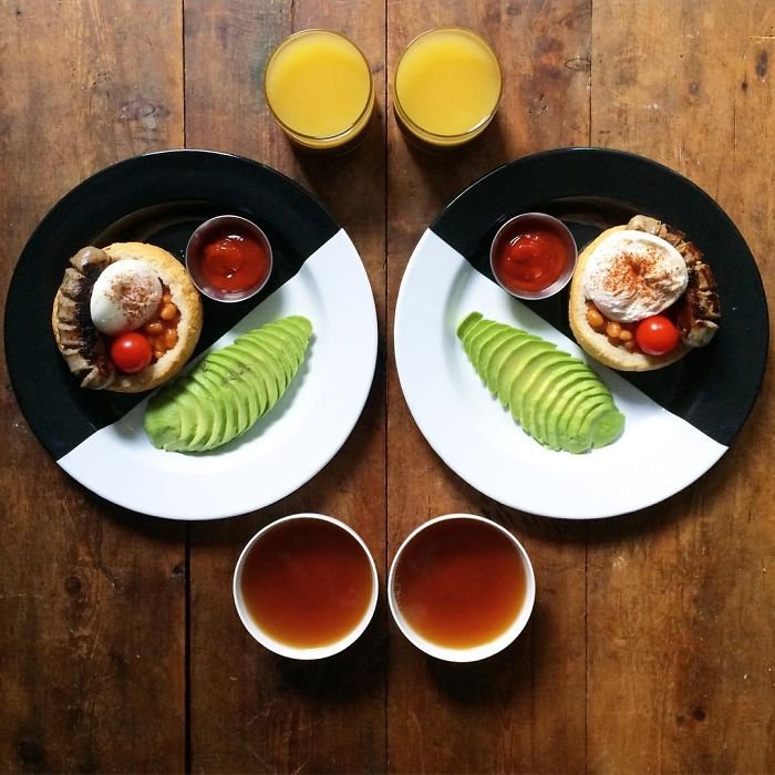 Симметричные завтраки Майкла Зи из Instagram