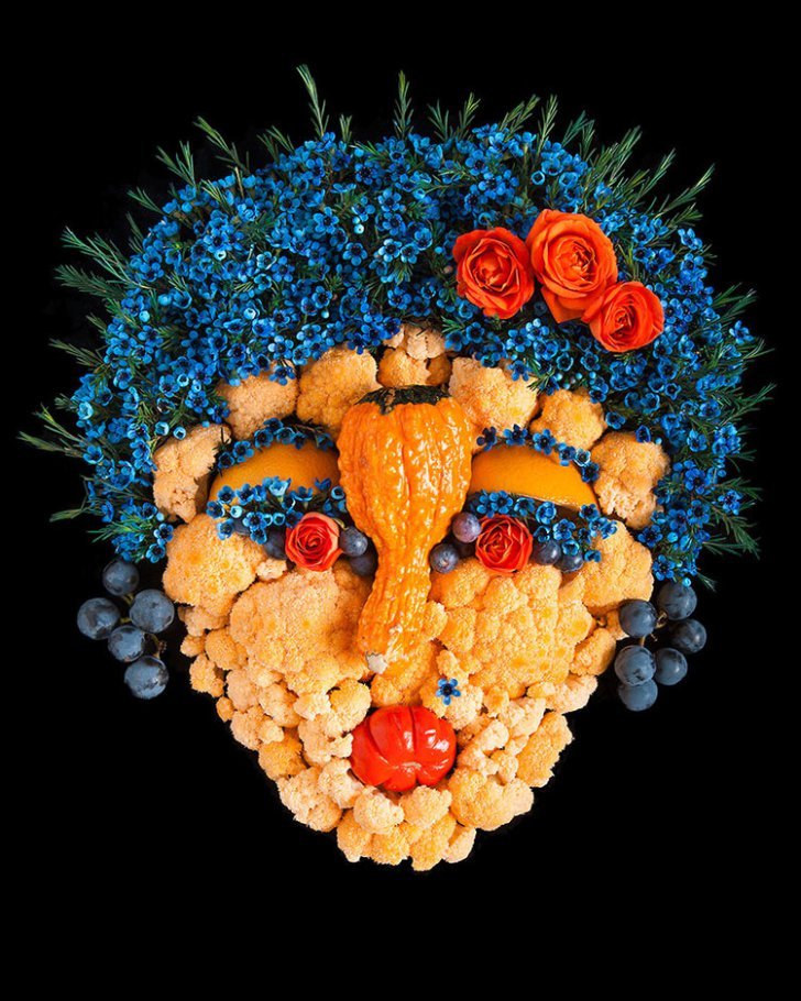 Свежие лица из фруктов и овощей от Эмили Драйден