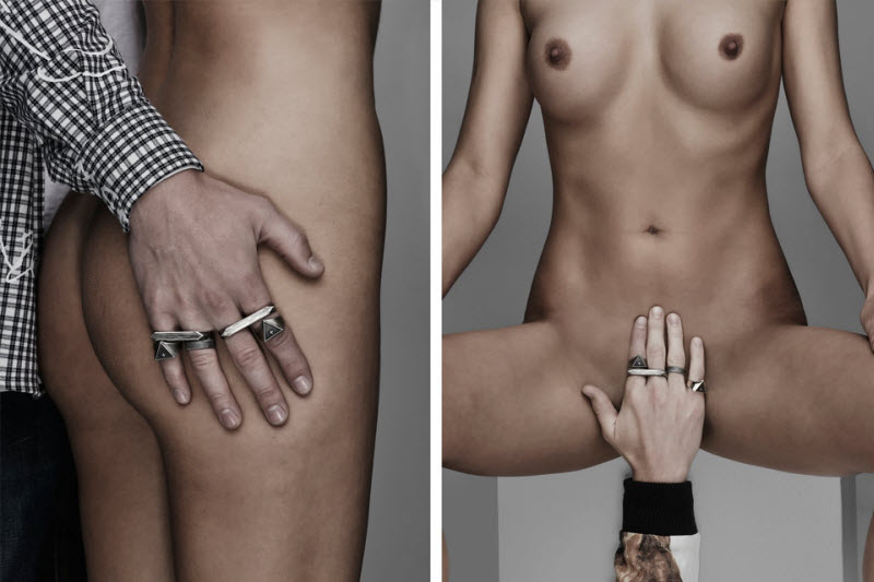 Реклама мужских украшений на голых женщинах от бренда I Love Ugly