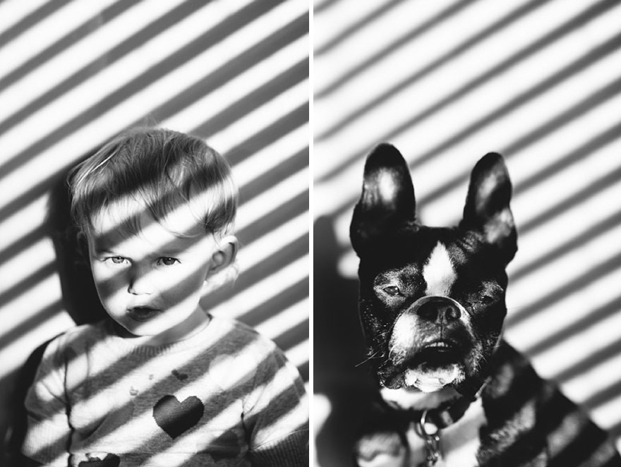 Фотоистория о взрослении девочки и щенка