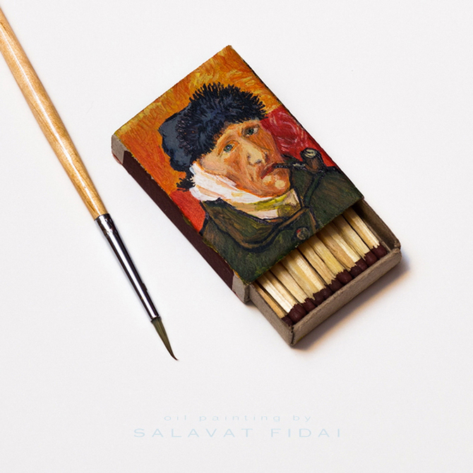 Миниатюрные картины Ван Гога на&#160;спичечных коробках