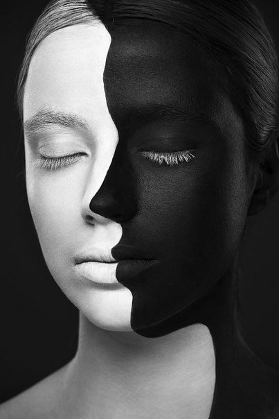 Боди-арт на лицах с оптическими иллюзиями