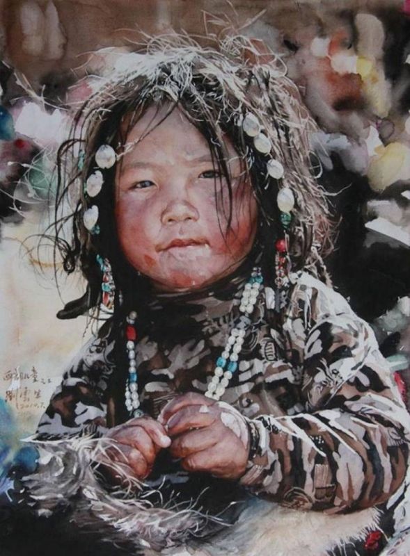 Реалистичные акварельные картины от Лю Йуншеня
