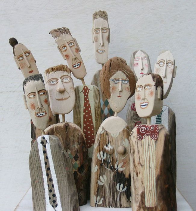 Деревянные человечки с душой от Линн Муир