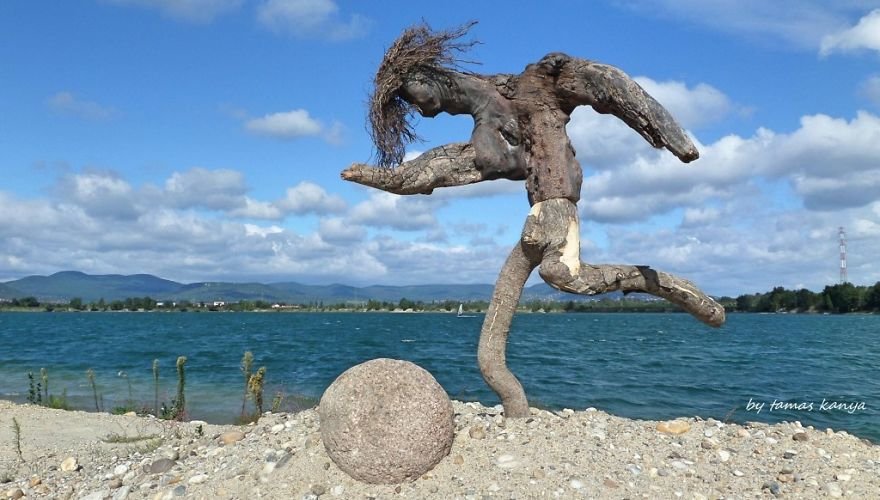 Деревянные скульптуры из того, что прибило к берегу